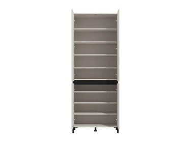 Toshiro Cashmere Taupe Tall Shoe Cabinet: Elegant 40-Pair Storage with 8 Shelves - UK Luxury Furniture